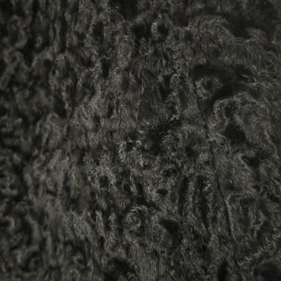 Vintage black faux Persian Lamb Jacket with Mink Collar. - Picture 2 of 10